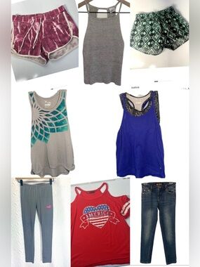🏃‍♀️ Girls Size 8 Active & Play Outfit Bundle – 8 Sporty & Cute Pieces!